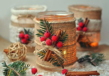 Cinturón de jute de 10 yardas con bordes cortados de tejido simple Cinturón de Navidad de jute