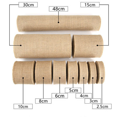 Cinturón de jute de 10 yardas con bordes cortados de tejido simple Cinturón de Navidad de jute