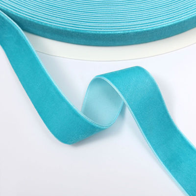 1 pulgada de cinta de terciopelo rojo con cable Lujosa cinta de terciopelo azul claro