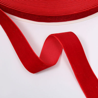 1 pulgada de cinta de terciopelo rojo con cable Lujosa cinta de terciopelo azul claro