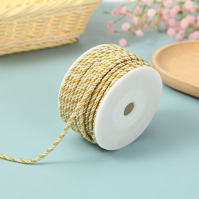 3 hebras 2mm-10mm de poliéster cuerda de nylon hilo de oro mezclado para la pulsera