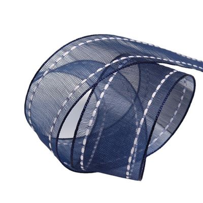 25mm de luz38mm cosido borde de poliéster cinta de órgano para el embalaje de regalo de flores