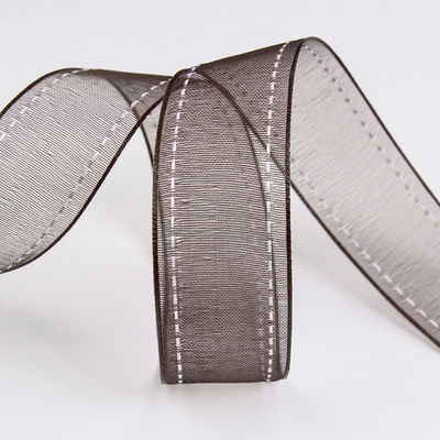 25mm de luz38mm cosido borde de poliéster cinta de órgano para el embalaje de regalo de flores