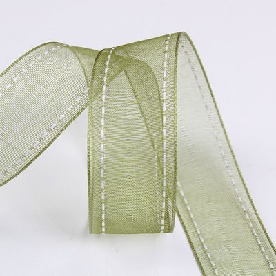25mm de luz38mm cosido borde de poliéster cinta de órgano para el embalaje de regalo de flores