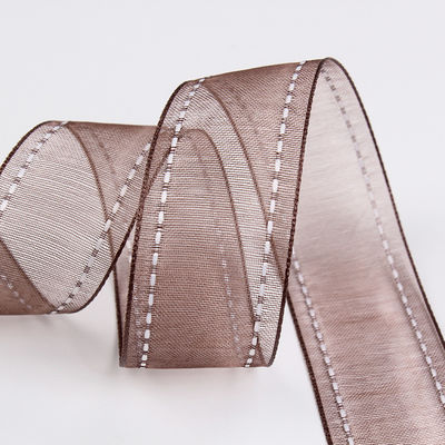25mm de luz38mm cosido borde de poliéster cinta de órgano para el embalaje de regalo de flores