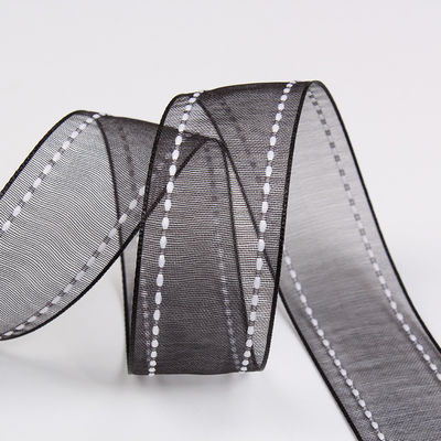 25mm de luz38mm cosido borde de poliéster cinta de órgano para el embalaje de regalo de flores