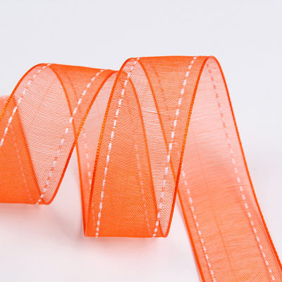 25mm de luz38mm cosido borde de poliéster cinta de órgano para el embalaje de regalo de flores