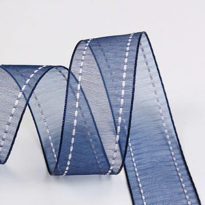 25mm de luz38mm cosido borde de poliéster cinta de órgano para el embalaje de regalo de flores