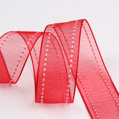 25mm de luz38mm cosido borde de poliéster cinta de órgano para el embalaje de regalo de flores