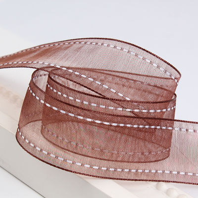 25mm de luz38mm cosido borde de poliéster cinta de órgano para el embalaje de regalo de flores