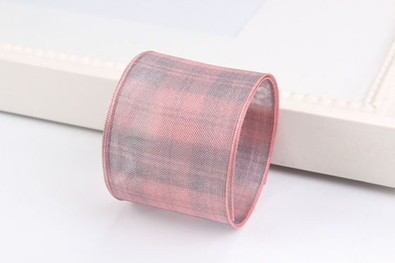 6mm-38mm cinta de organza de poliéster de placas para el embalaje de regalo de chocolate de flores