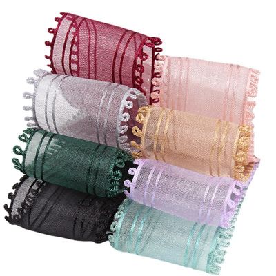 16mm-38mm Rolls Of Organza cinta de doble círculo borde cinta de color rojo transparente