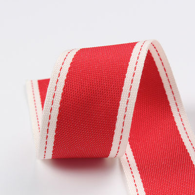 Cinturón de poliéster de borde cosido de 6 mm a 40 mm, rodillos de cinta de poliéster verde rojo