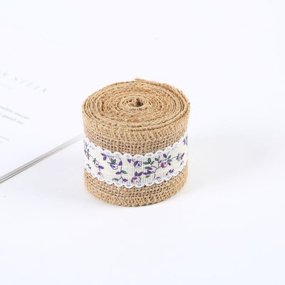 6.5cm Jute Burlap Cinta Plano Satin Tejidos 10 Yards Eco Amigable