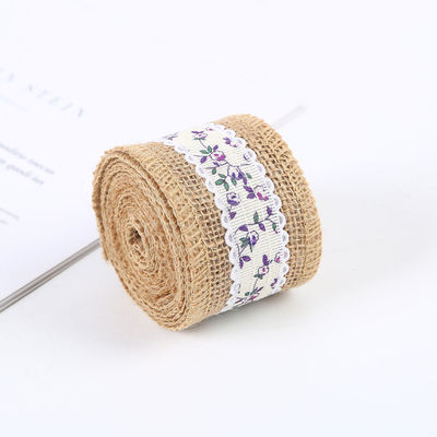 6.5cm Jute Burlap Cinta Plano Satin Tejidos 10 Yards Eco Amigable