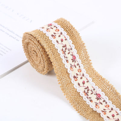 6.5cm Jute Burlap Cinta Plano Satin Tejidos 10 Yards Eco Amigable