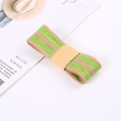 Rolos de cinta de borla de yute 100% a rayas para la decoración