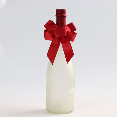 Arcos de cinta de satén elástico marrón embalaje de regalo para botella de vino tinto