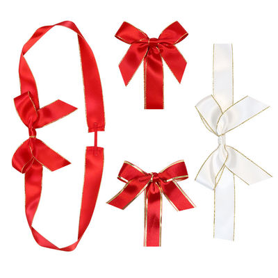 Arcos elásticos preligados rojos para cajas Arco de cinta decorativo OEM