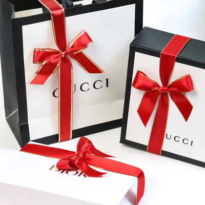 Arcos elásticos preligados rojos para cajas Arco de cinta decorativo OEM