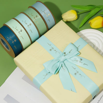 Cinturón de satén de poliéter de papel de oro impreso personalizado para embalaje de regalos