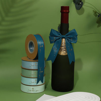 Cinturón de satén de poliéter de papel de oro impreso personalizado para embalaje de regalos