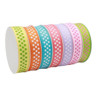 Punto Personalizado Impreso Cinta Grosgrain Verde ODM Naranja Cinta Grosgrain