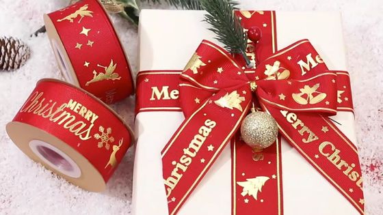 Cinturón de Navidad impreso en papel de oro Cinturón de Navidad personalizado rojo