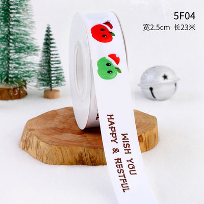 2cm 2,5cm Cintas de Navidad Impresas ISO14001 Cintas personalizadas de Navidad