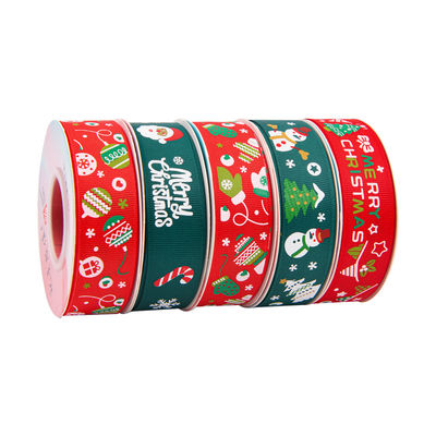 2cm 2,5cm Cintas de Navidad Impresas ISO14001 Cintas personalizadas de Navidad