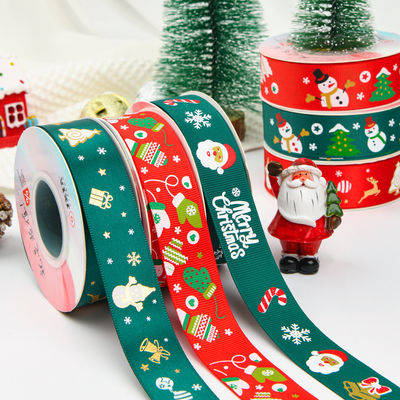 2cm 2,5cm Cintas de Navidad Impresas ISO14001 Cintas personalizadas de Navidad