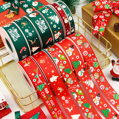 2cm 2,5cm Cintas de Navidad Impresas ISO14001 Cintas personalizadas de Navidad