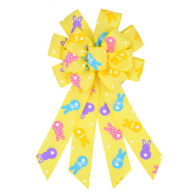 Cute dibujos animados huevo y conejo de Pascua cinta de arco para la decoración del festival