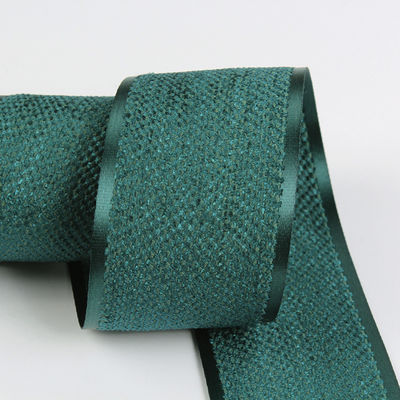 Correa cinta de poliéster de algodón de terciopelo de 10 mm-40 mm cinta de terciopelo verde con alambre