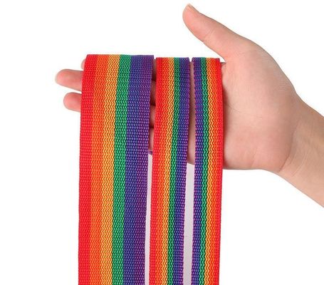 2cm 5cm Rainbow Webbing 0,5mm de espesor Tejido de polipropileno
