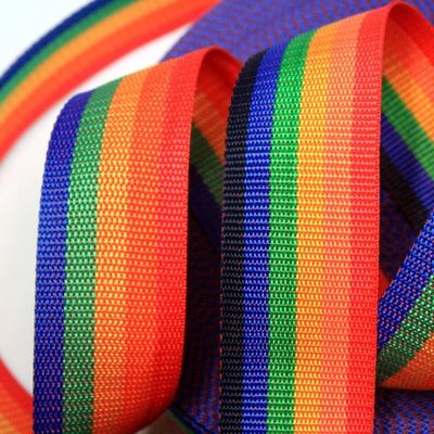 2cm 5cm Rainbow Webbing 0,5mm de espesor Tejido de polipropileno