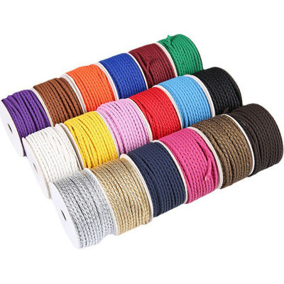 Artesanía 2 cuerda trenzada 5mm Negro doble cuerda trenzada de nylon
