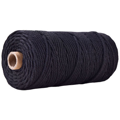 Cuerdas de nylon de 3 hebras de color verde 3 mm de macrame trenzado de algodón