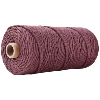 Cuerdas de nylon de 3 hebras de color verde 3 mm de macrame trenzado de algodón