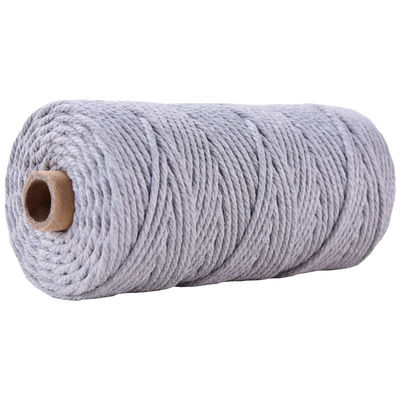 Cuerdas de nylon de 3 hebras de color verde 3 mm de macrame trenzado de algodón
