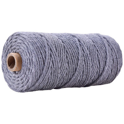 Cuerdas de nylon de 3 hebras de color verde 3 mm de macrame trenzado de algodón