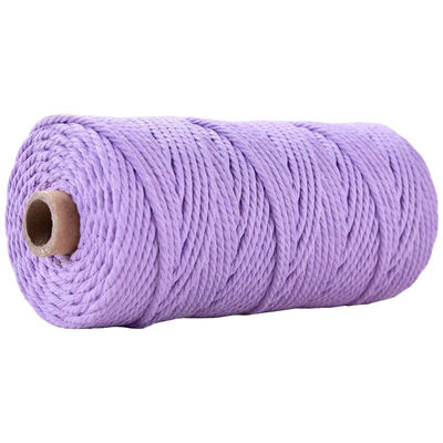 Cuerdas de nylon de 3 hebras de color verde 3 mm de macrame trenzado de algodón