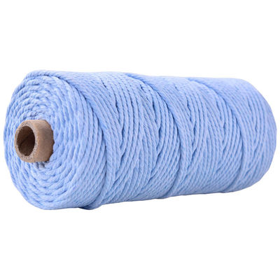 Cuerdas de nylon de 3 hebras de color verde 3 mm de macrame trenzado de algodón