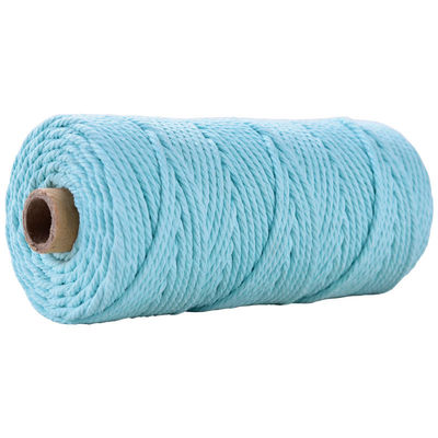 Cuerdas de nylon de 3 hebras de color verde 3 mm de macrame trenzado de algodón