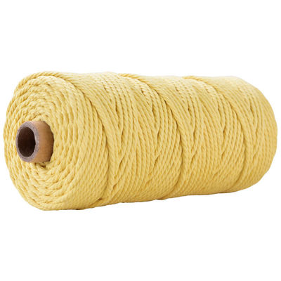 Cuerdas de nylon de 3 hebras de color verde 3 mm de macrame trenzado de algodón