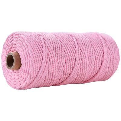 Cuerdas de nylon de 3 hebras de color verde 3 mm de macrame trenzado de algodón