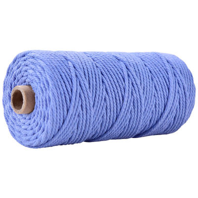 Cuerdas de nylon de 3 hebras de color verde 3 mm de macrame trenzado de algodón