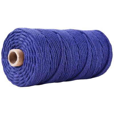 Cuerdas de nylon de 3 hebras de color verde 3 mm de macrame trenzado de algodón