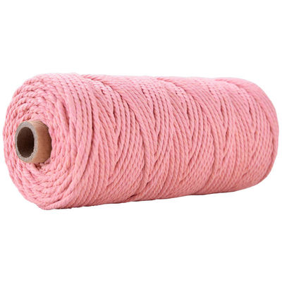 Cuerdas de nylon de 3 hebras de color verde 3 mm de macrame trenzado de algodón