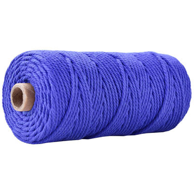 Cuerdas de nylon de 3 hebras de color verde 3 mm de macrame trenzado de algodón